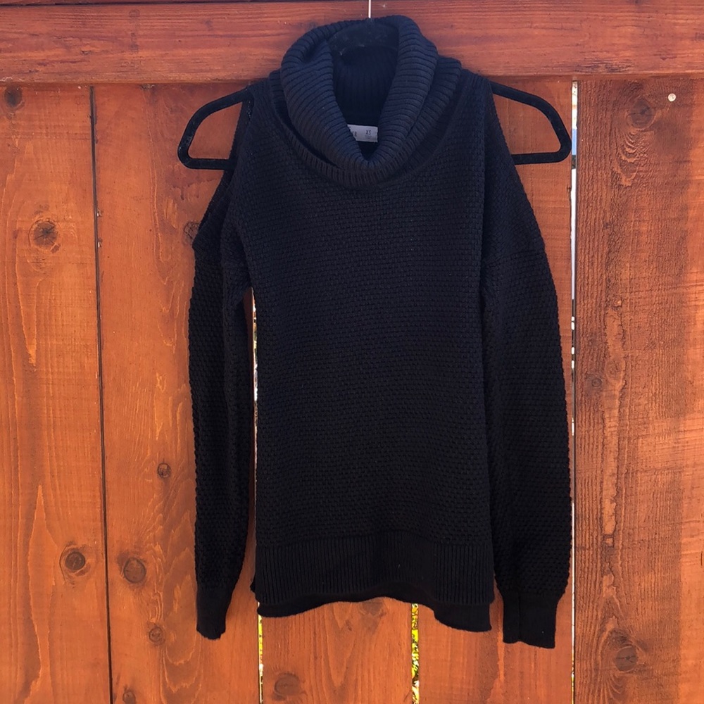 Cold Shoulder Turtleneck Sweater